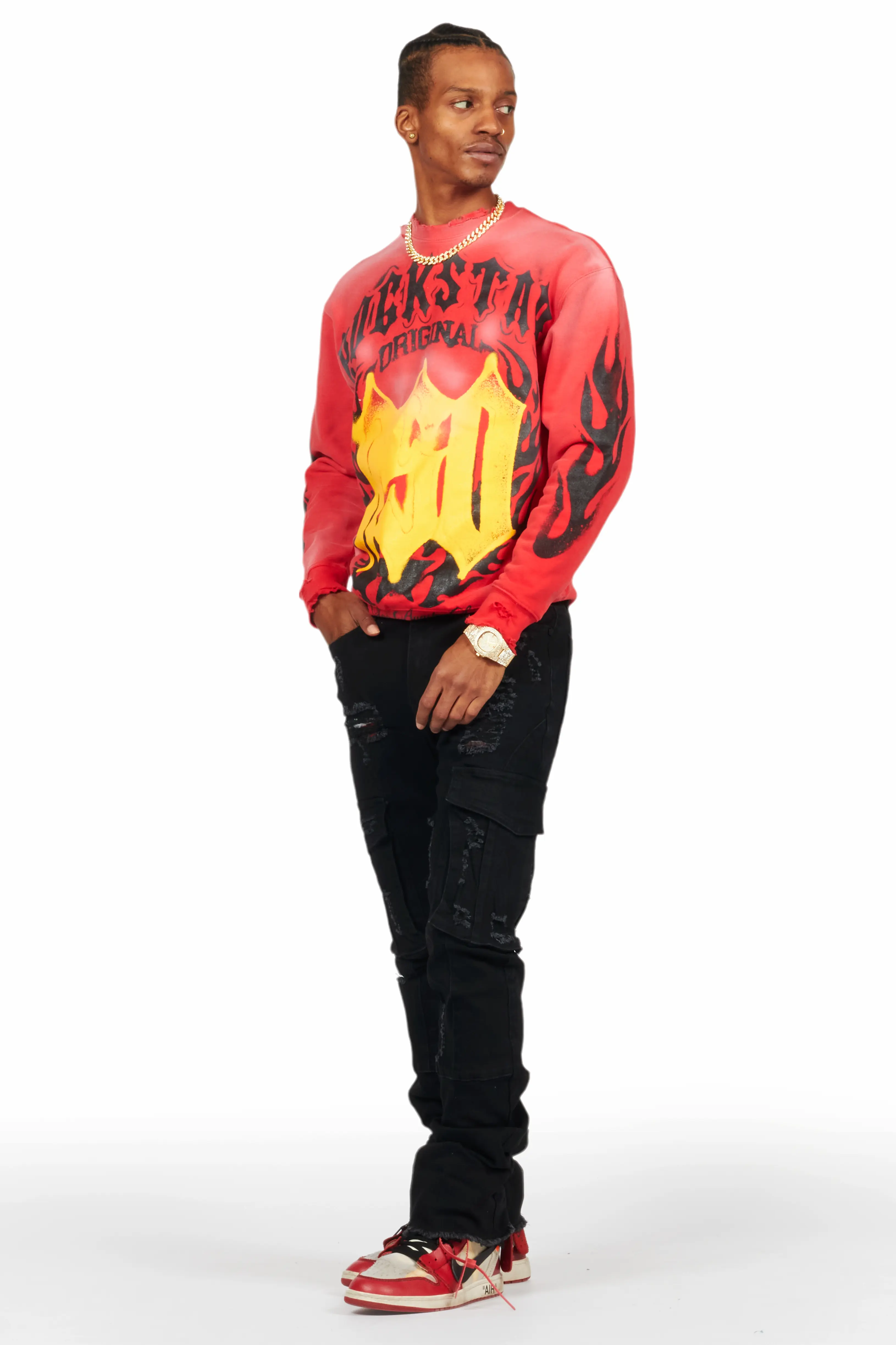 9729-adalee-black-cargo-stacked-flare-jean-7.webp Adalee Black Cargo Stacked Flare Jean