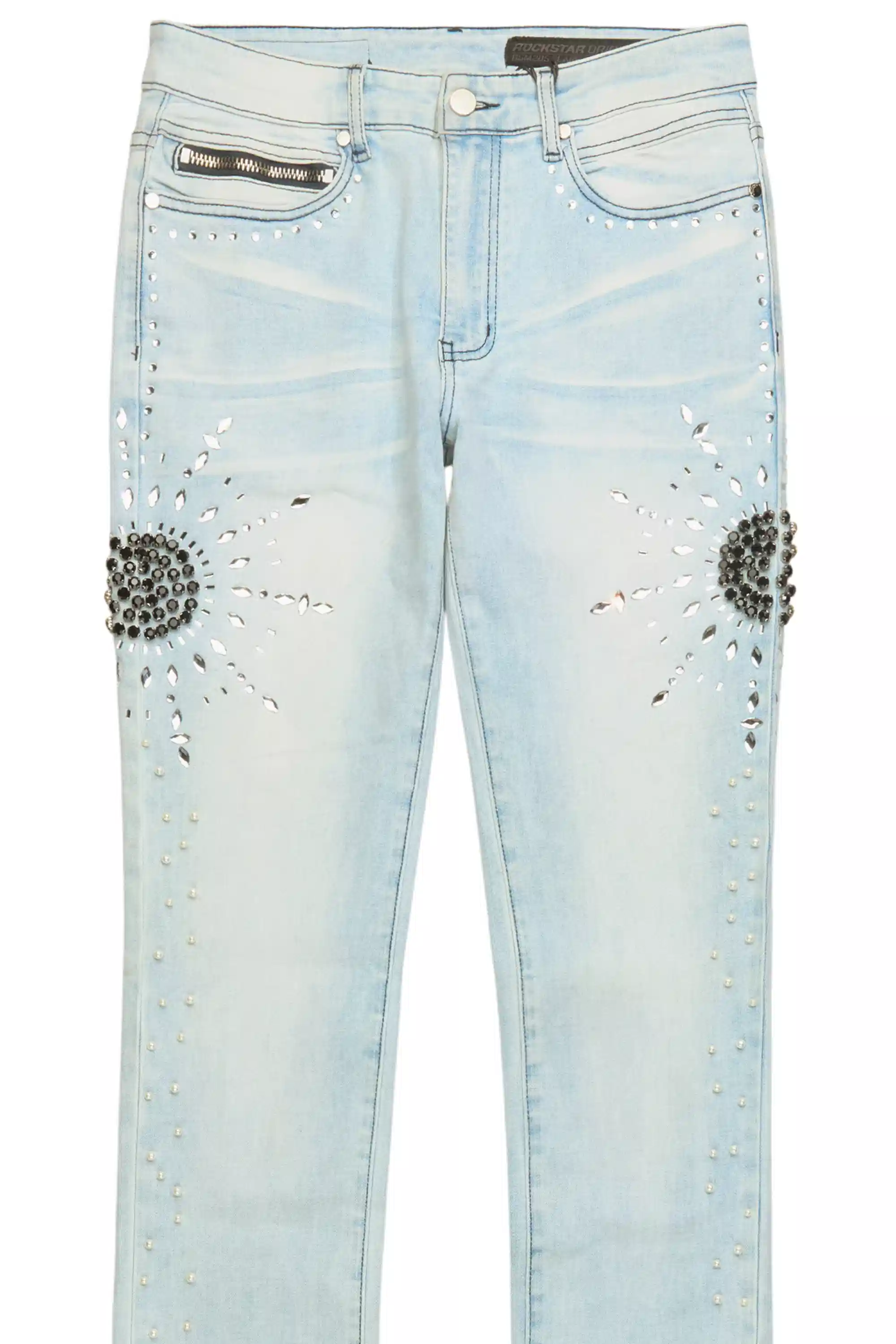 9930-tryst-light-blue-rhinestone-stacked-flare-jean-9.webp Tryst Light Blue Rhinestone Stacked Flare Jean