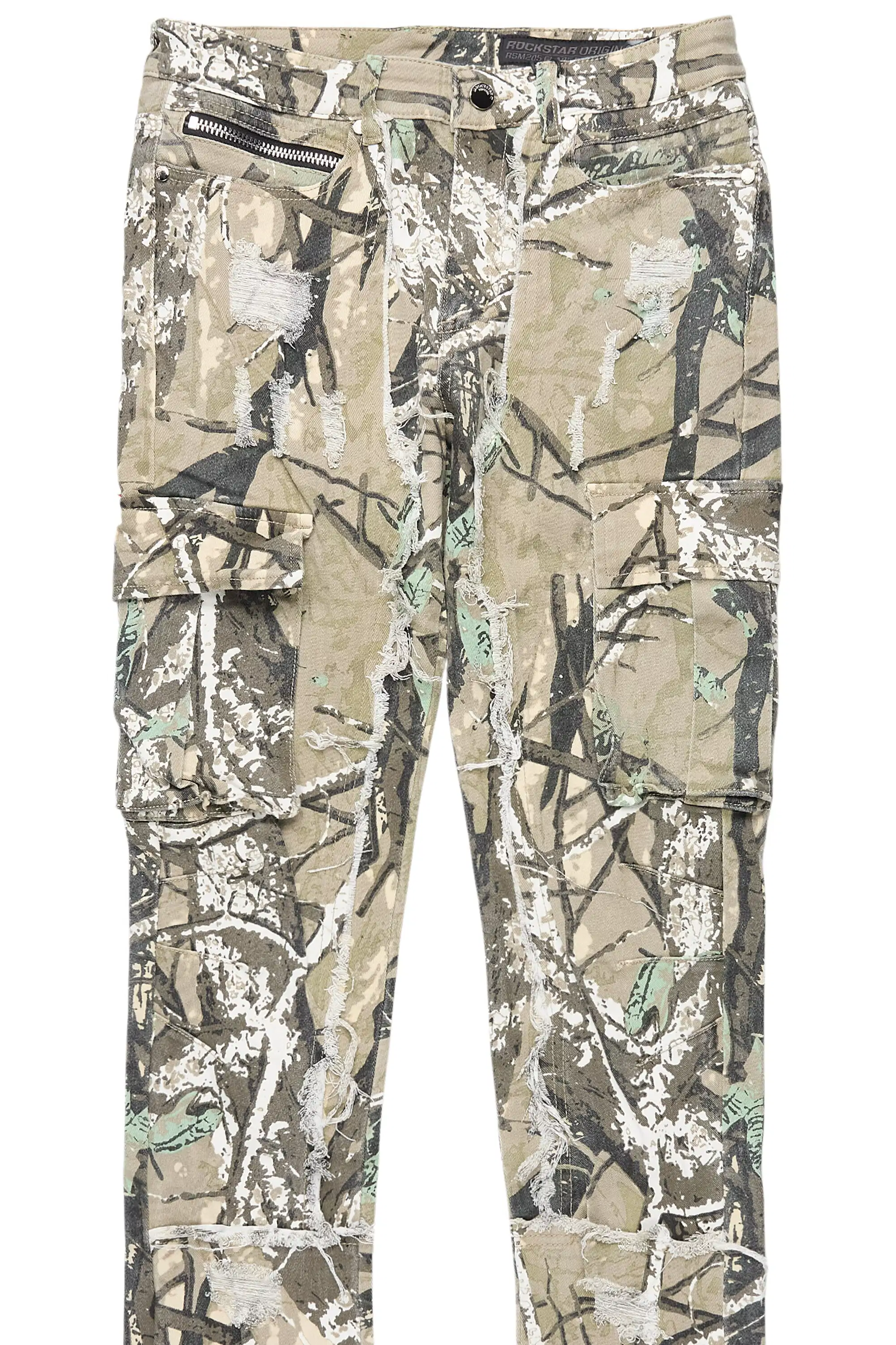 Aftermath Tree Camo Stacked Flare Jean